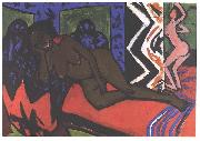 Ernst Ludwig Kirchner Sleeping Nilly painting